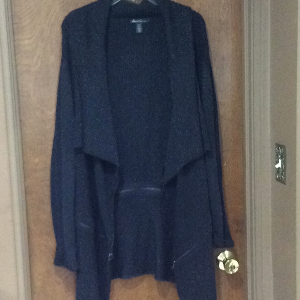 Kenneth Cole black glitter sweatercoat